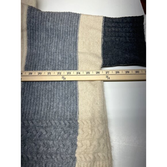Pol Hooded Colorblock Sweater L Beige Gray White - Picture 6 of 9